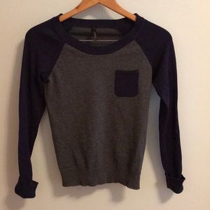 Gray and blue sweater